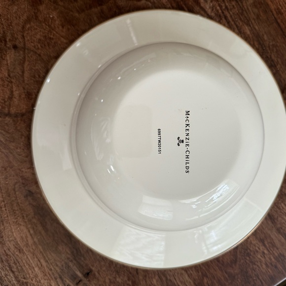 Mackenzie-Childs serving bowl in blue/wht courtly check. Never used. - Picture 2 of 3